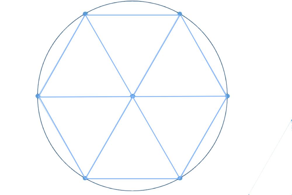 Шестиугольник, вписанный в окружность