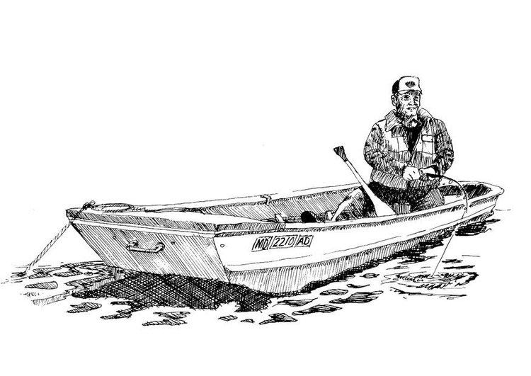 Лодка с рыбаком