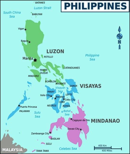 Карта островов Филиппины