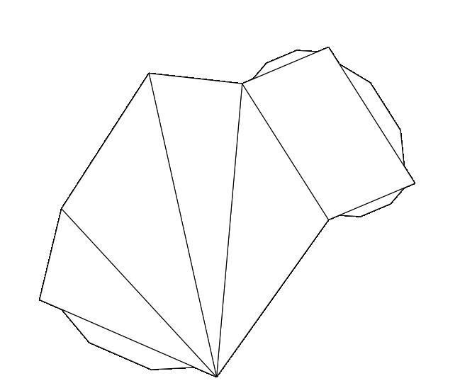 Развертка произвольной четырехугольной пирамиды