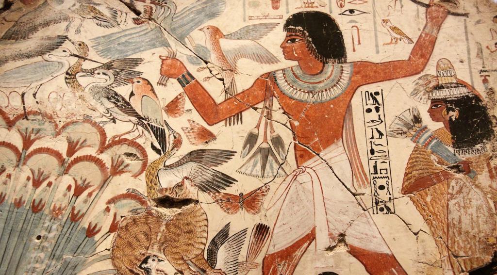 Фреска с изображением древнего египтянина