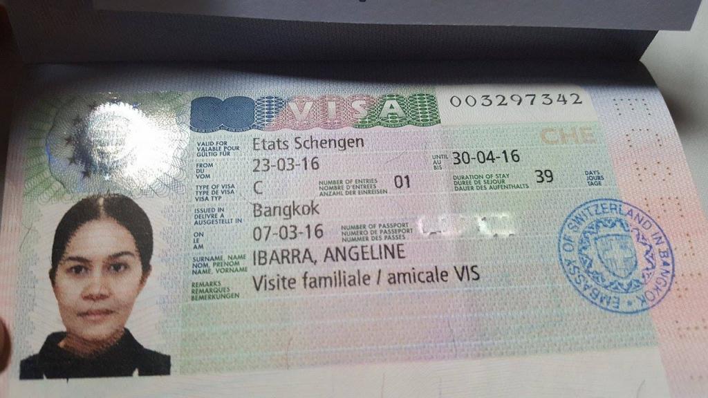 Пример шенгенской визы