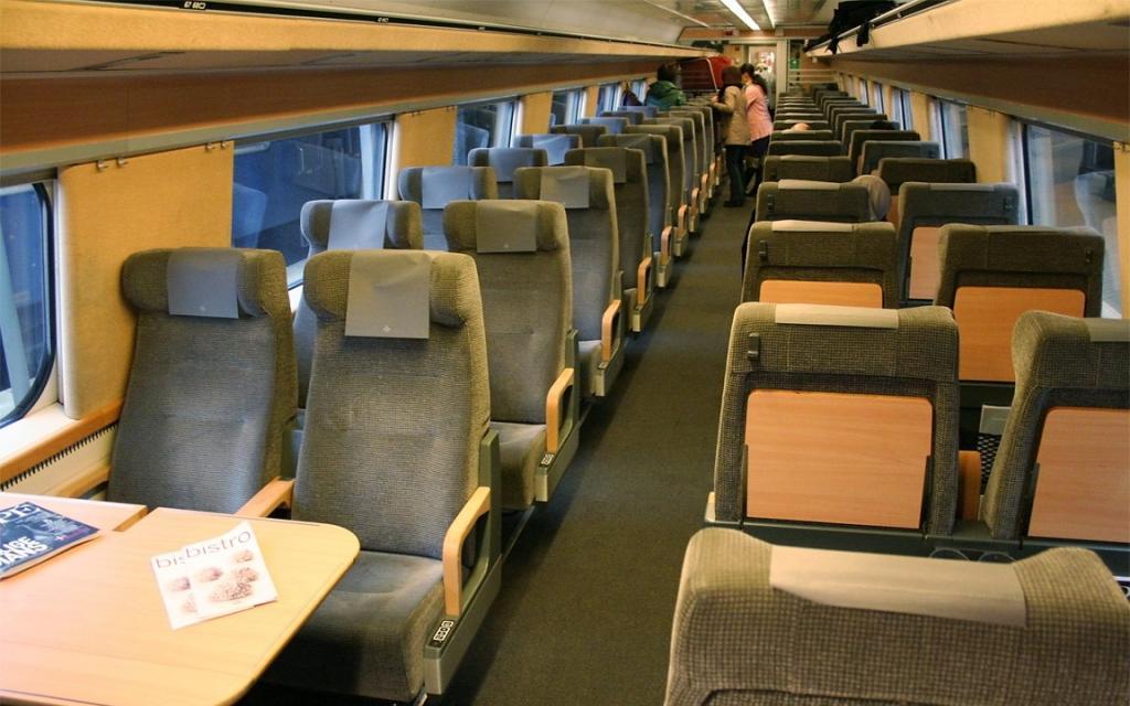 сиденья поезда в Швеции