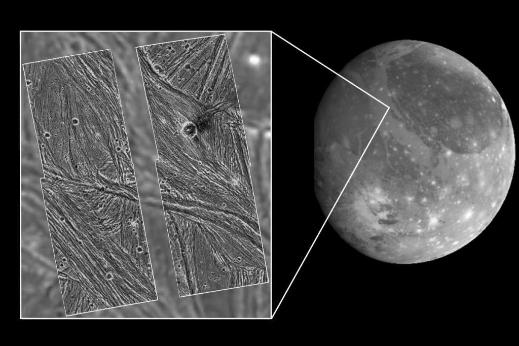Снимок участка поверхности Ганимеда