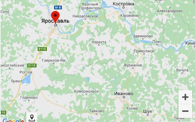 Расстояние между городами Иваново Ярославль