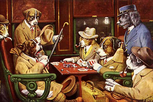 собаки и покер